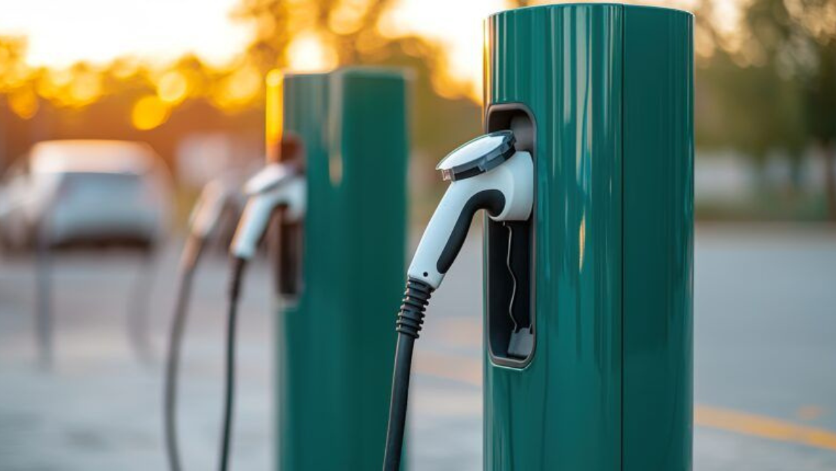 Electric car charger showcasing upgraded smart network reliability